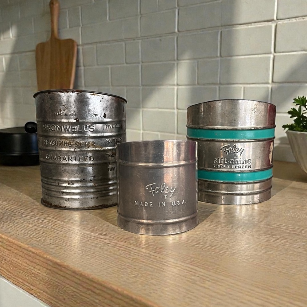Vintage 40s Metal Hand Sifters